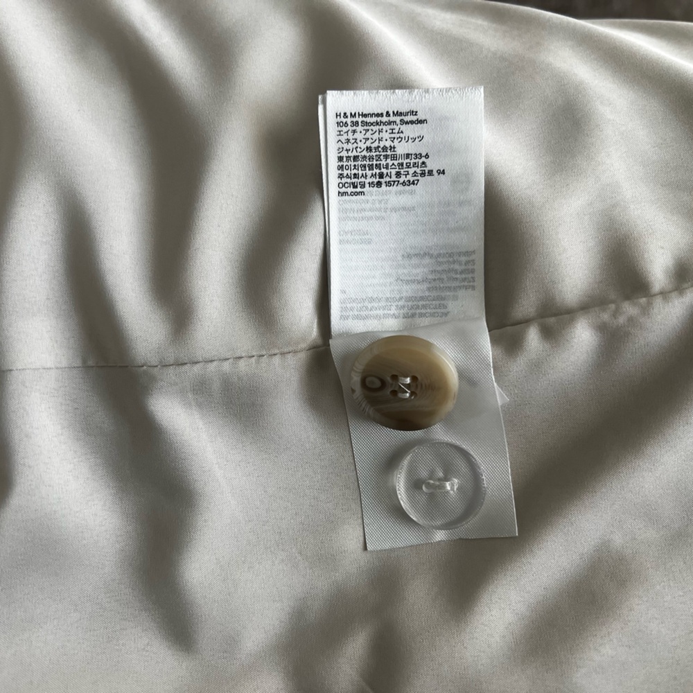 H&M Cream Double-Breasted Blazer Linen blend - Picture 8 of 9